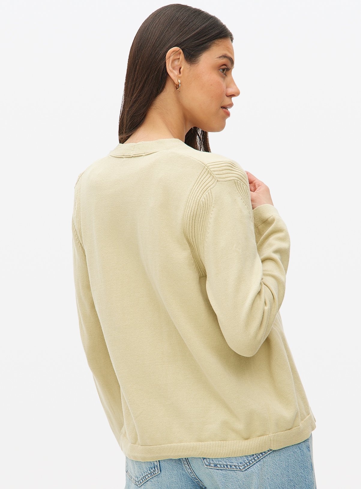 Light Khaki Core Cropped Cardigan 20 - Image 4 thumbnail